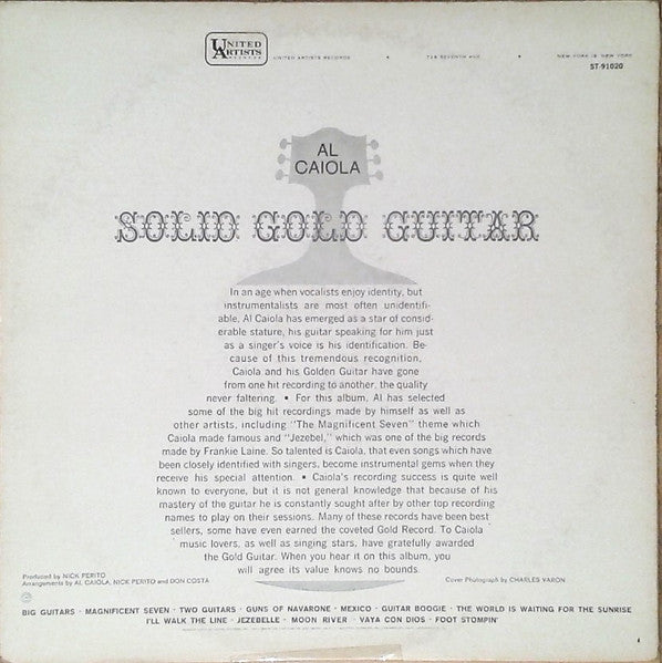 Al Caiola : Solid Gold Guitar (LP,Compilation,Club Edition,Stereo)