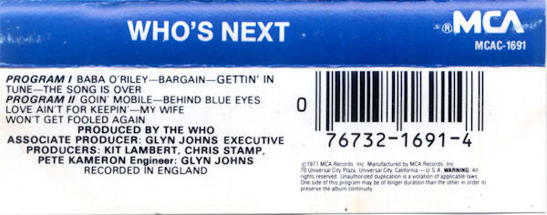 Who, The : Who's Next (Album)