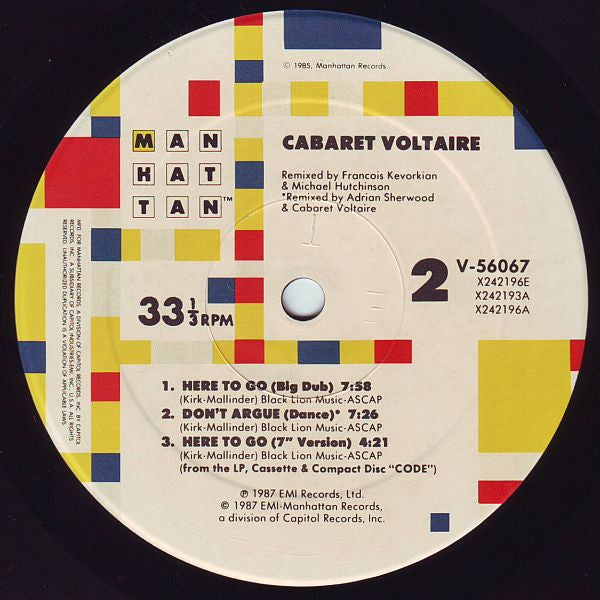 Cabaret Voltaire : Here To Go (12",33 ⅓ RPM)