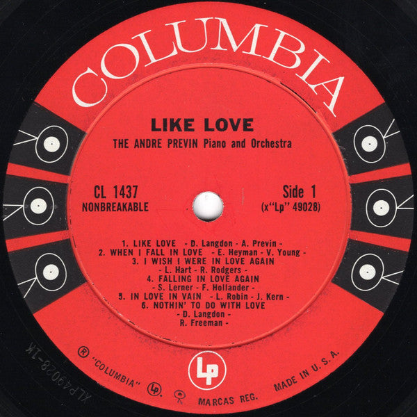 André Previn : Like Love (LP,Album,Mono)