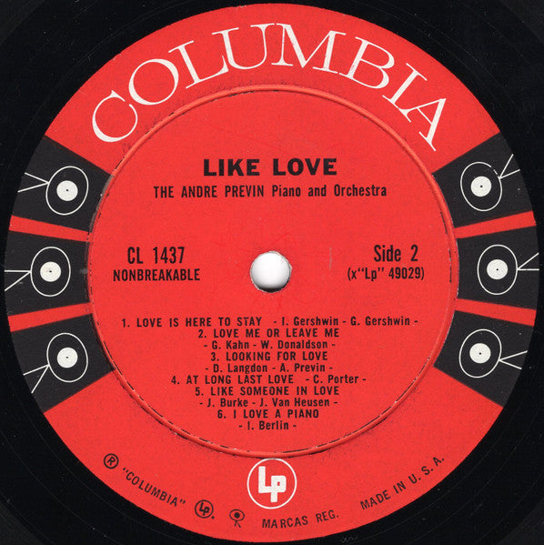 André Previn : Like Love (LP,Album,Mono)