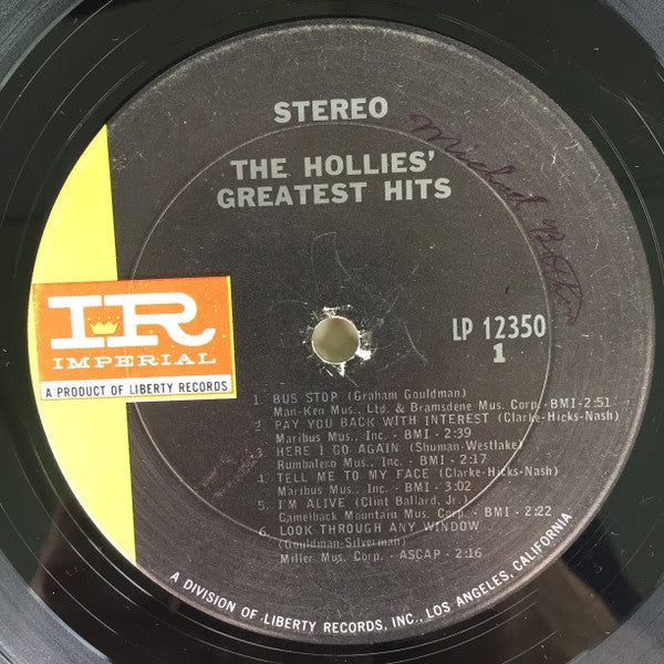 Hollies, The : The Hollies' Greatest Hits (LP,Compilation,Stereo)