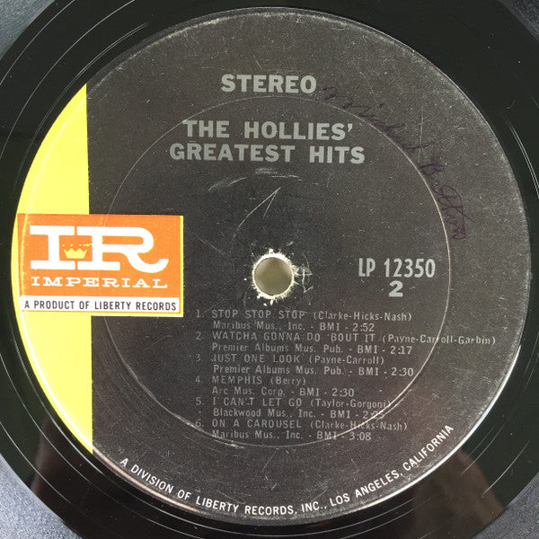 Hollies, The : The Hollies' Greatest Hits (LP,Compilation,Stereo)
