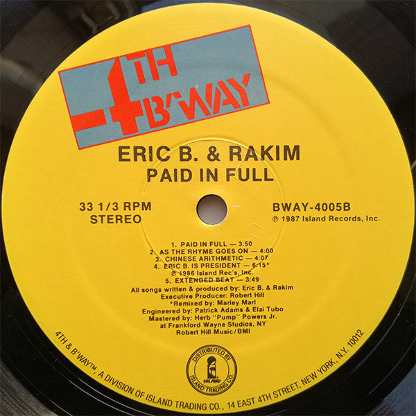 Eric B. & Rakim : Paid In Full (LP,Album)