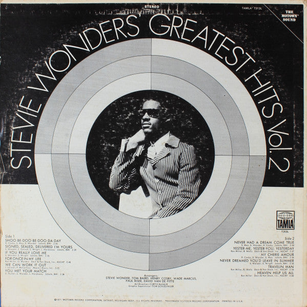 Stevie Wonder : Stevie Wonder's Greatest Hits Vol. 2 (LP,Compilation)