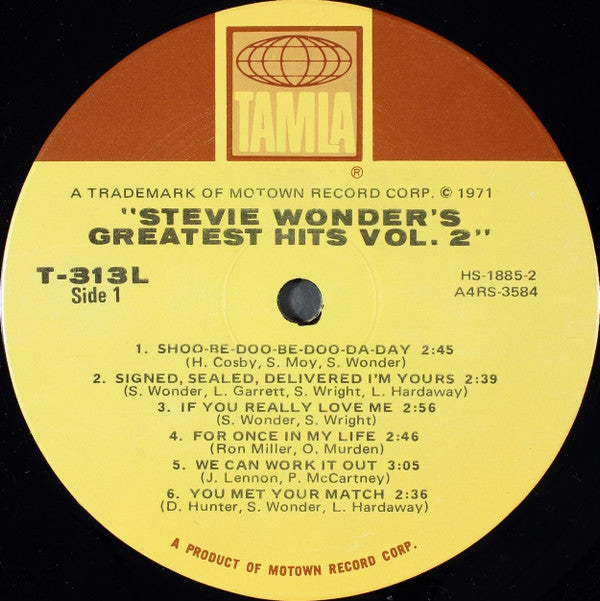 Stevie Wonder : Stevie Wonder's Greatest Hits Vol. 2 (LP,Compilation)