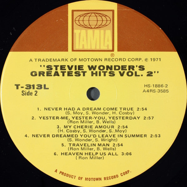 Stevie Wonder : Stevie Wonder's Greatest Hits Vol. 2 (LP,Compilation)