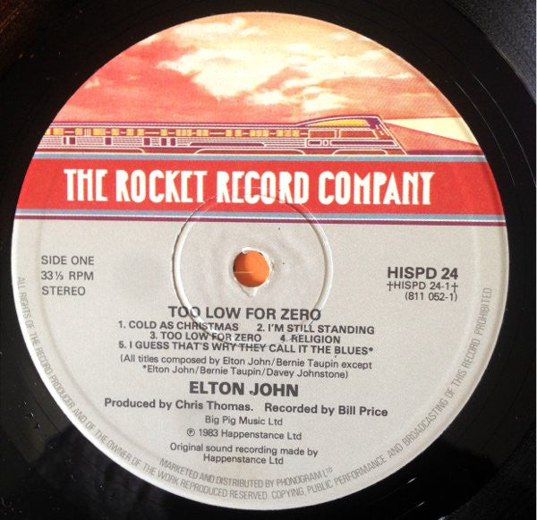 Elton John : Too Low For Zero (LP,Album,Stereo)