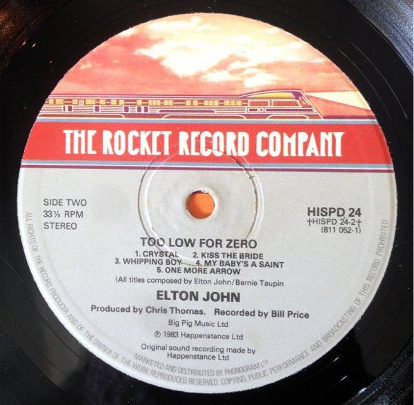 Elton John : Too Low For Zero (LP,Album,Stereo)