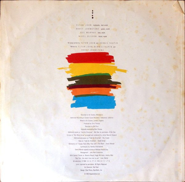 Elton John : Too Low For Zero (LP,Album,Stereo)