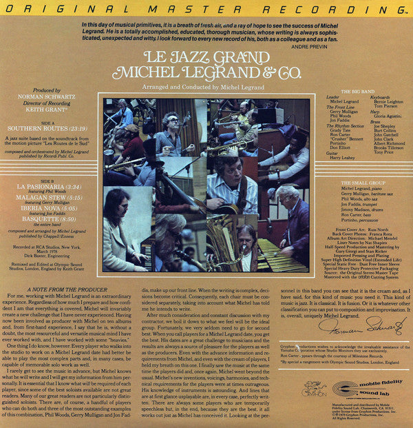 Michel Legrand & Co. : Le Jazz Grand (LP,Album,Limited Edition,Stereo)