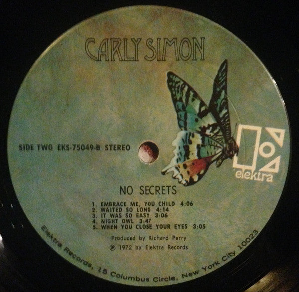 Carly Simon : No Secrets (LP,Album,Stereo)