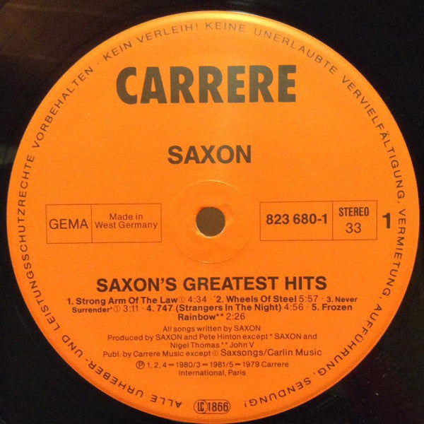 Saxon : Strong Arm Metal - Saxon's Greatest Hits (LP,Album,Compilation,Stereo)