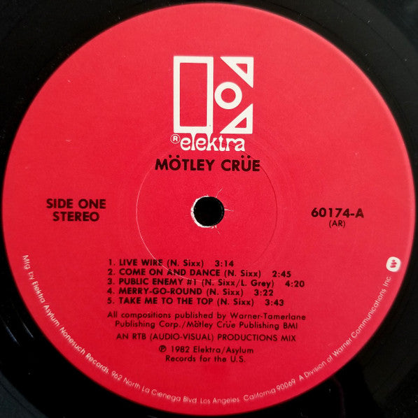 Mötley Crüe : Too Fast For Love (LP,Album,Reissue)