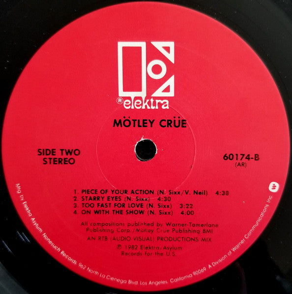 Mötley Crüe : Too Fast For Love (LP,Album,Reissue)