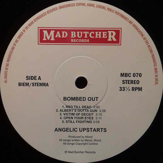 Angelic Upstarts : Bombed Out (LP,Album,Reissue)