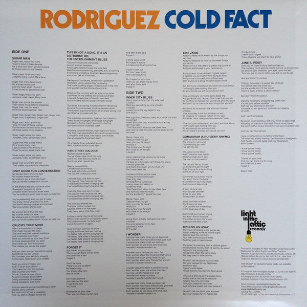 Sixto Rodriguez : Cold Fact (LP,Album,Reissue,Remastered)