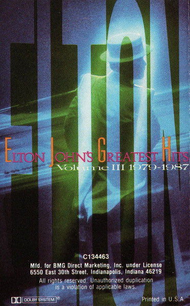 Elton John : Greatest Hits Volume III, 1979-1987 (Compilation,Club Edition)