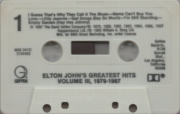 Elton John : Greatest Hits Volume III, 1979-1987 (Compilation,Club Edition)