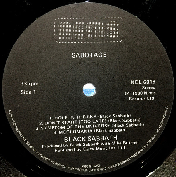 Black Sabbath : Sabotage (LP,Album,Reissue,Stereo)