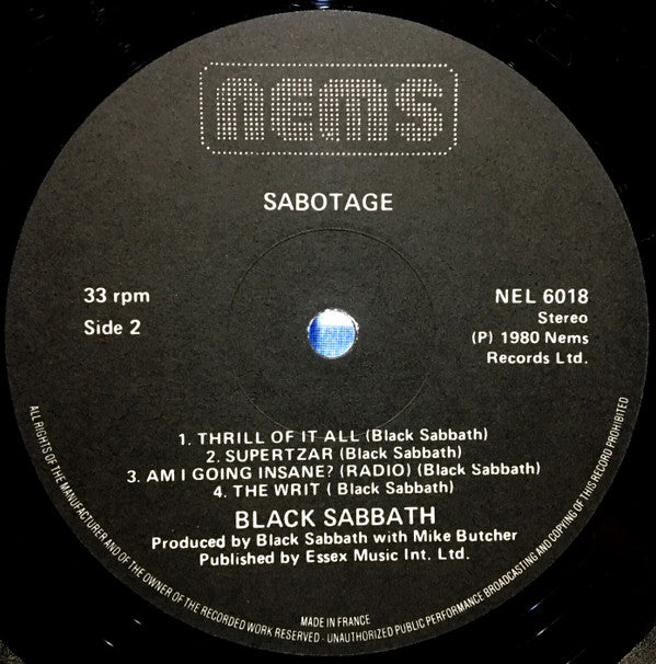 Black Sabbath : Sabotage (LP,Album,Reissue,Stereo)