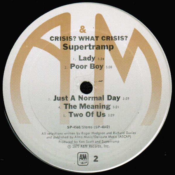 Supertramp : Crisis? What Crisis? (LP,Album,Stereo)