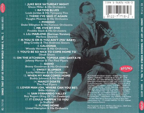 Various : Songs That Got Us Through WWII, Vol. 2 (Compilation)