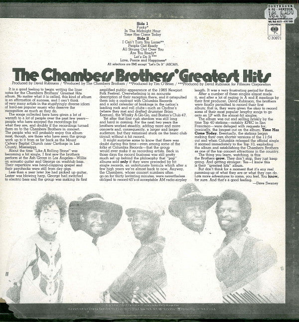 Chambers Brothers, The : The Chambers Brothers' Greatest Hits (LP,Compilation)
