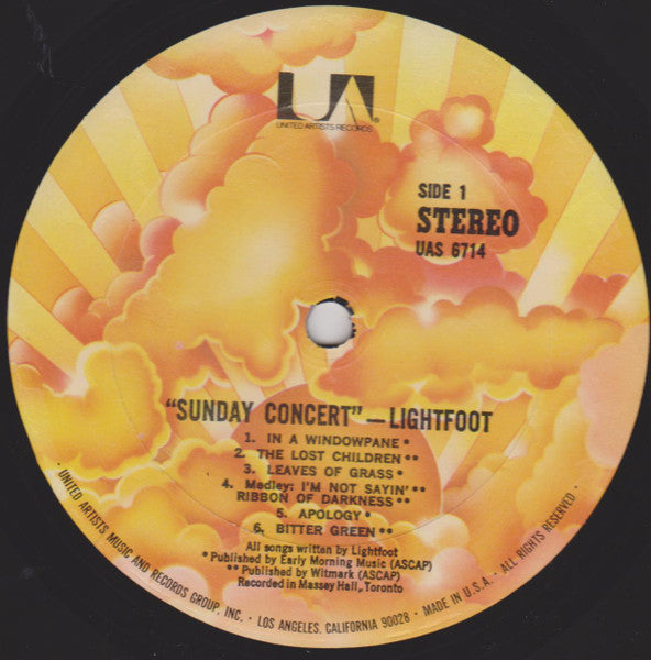 Gordon Lightfoot : Sunday Concert (LP,Reissue,Stereo)