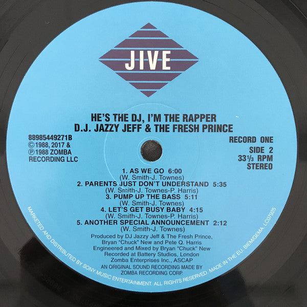 DJ Jazzy Jeff & The Fresh Prince : He's The DJ, I'm The Rapper (LP,Album,Reissue)