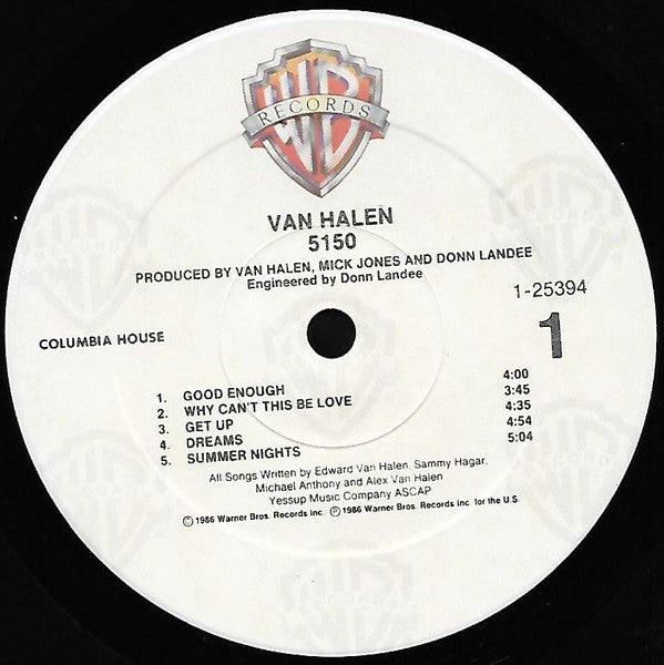 Van Halen : 5150 (LP,Album,Club Edition)