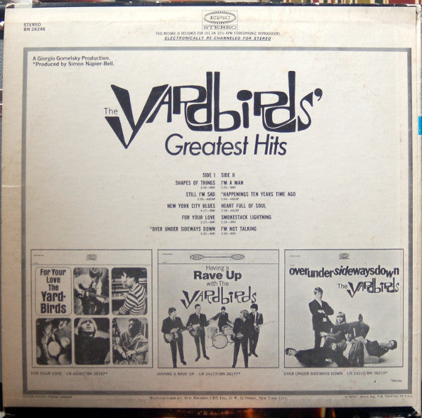 Yardbirds, The : The Yardbirds' Greatest Hits (LP,Compilation,Stereo)