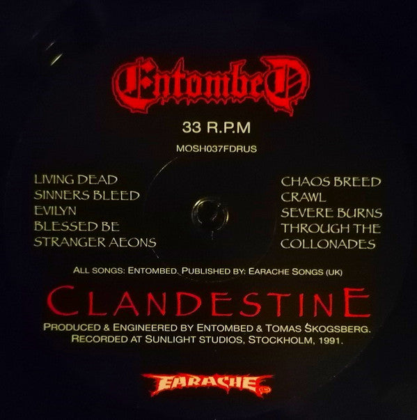 Entombed : Clandestine (LP,Album,Reissue,Remastered)
