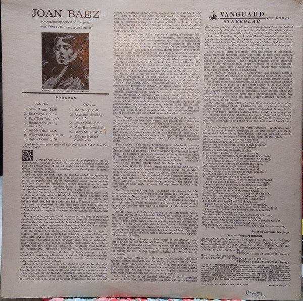 Joan Baez : Joan Baez (LP,Album,Stereo)