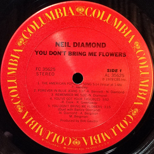 Neil Diamond : You Don't Bring Me Flowers (LP,Album)