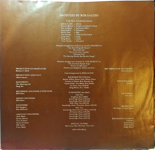 Neil Diamond : You Don't Bring Me Flowers (LP,Album)