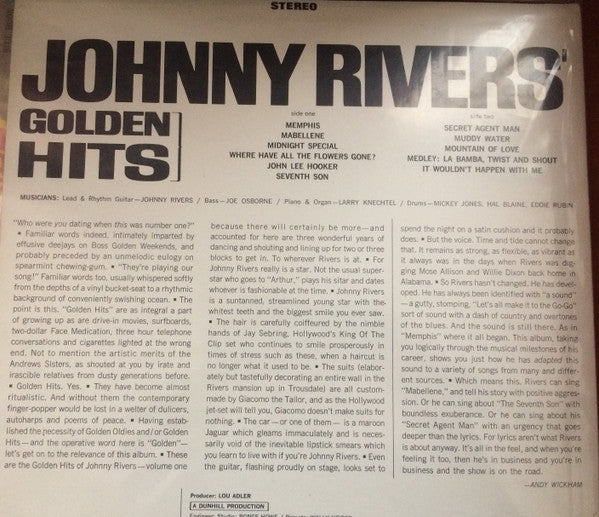Johnny Rivers : Johnny Rivers' Golden Hits (LP,Compilation,Repress,Stereo)