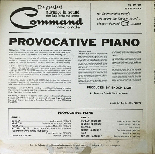 Dick Hyman And His Orchestra : Provocative Piano (LP,Album,Stereo)