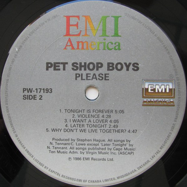 Pet Shop Boys : Please (LP,Album)