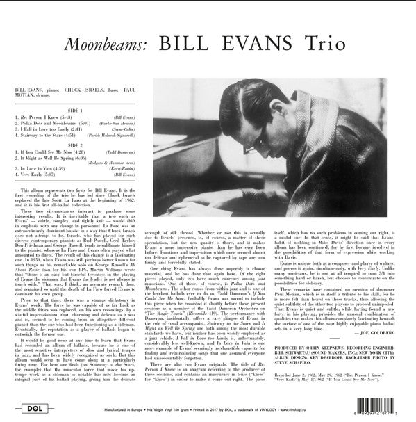 Bill Evans Trio, The : Moon Beams (LP,Album,Reissue)