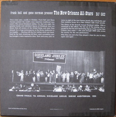 Frank Bull & Gene Norman Present New Orleans All Stars, The : In Concert, At The Dixieland Jubilee (LP)