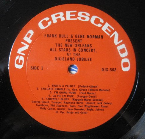 Frank Bull & Gene Norman Present New Orleans All Stars, The : In Concert, At The Dixieland Jubilee (LP)