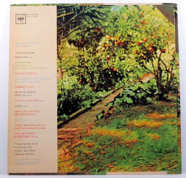 Andy Williams : Born Free (LP,Album,Reissue,Stereo)