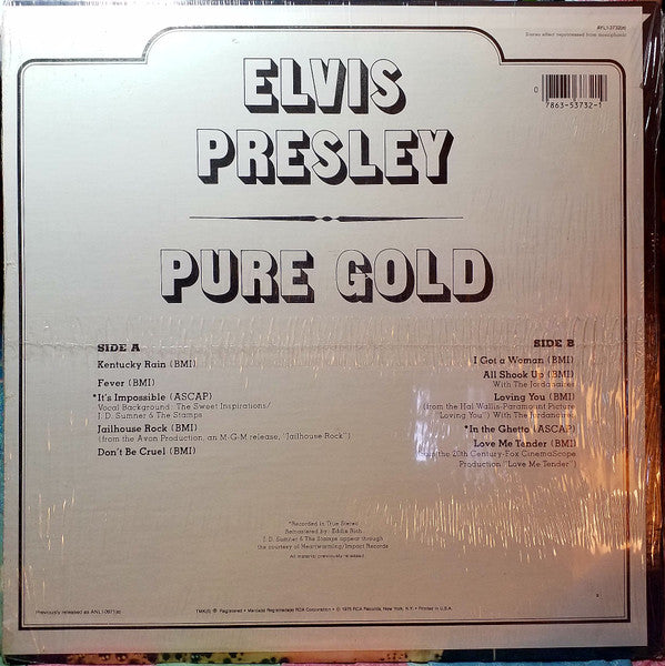 Elvis Presley : Pure Gold (LP,Compilation,Reissue)