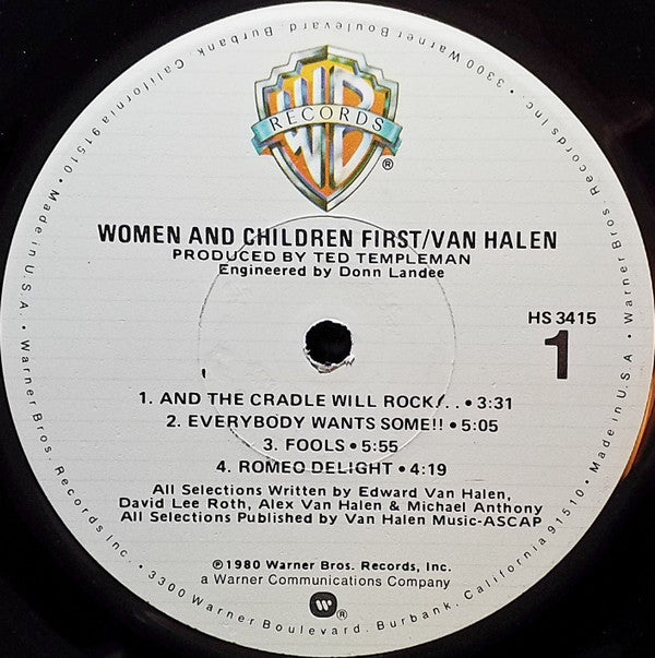 Van Halen : Women And Children First (LP,Album,Stereo)