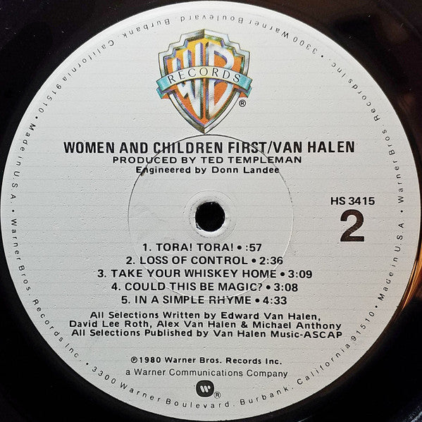 Van Halen : Women And Children First (LP,Album,Stereo)