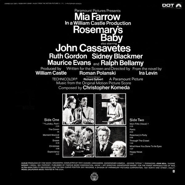 Krzysztof Komeda : Rosemary's Baby (Music From The Motion Picture Score) (LP,Album,Stereo)