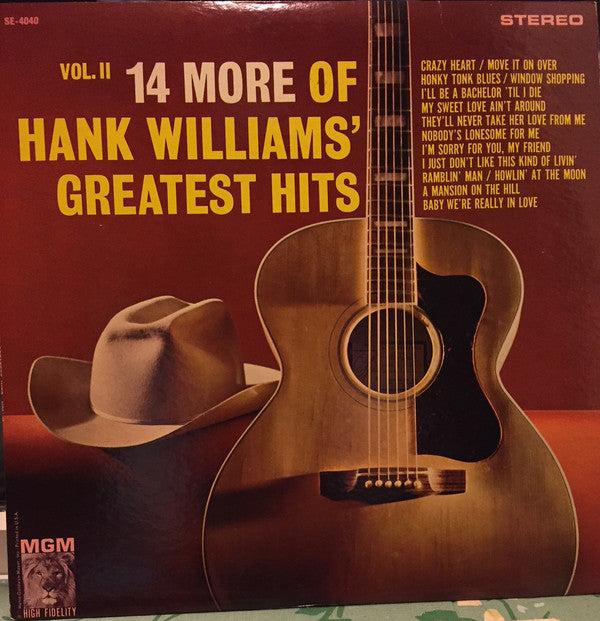 Hank Williams : 14 More Of Hank Williams' Greatest Hits Vol. II (LP,Compilation,Stereo)