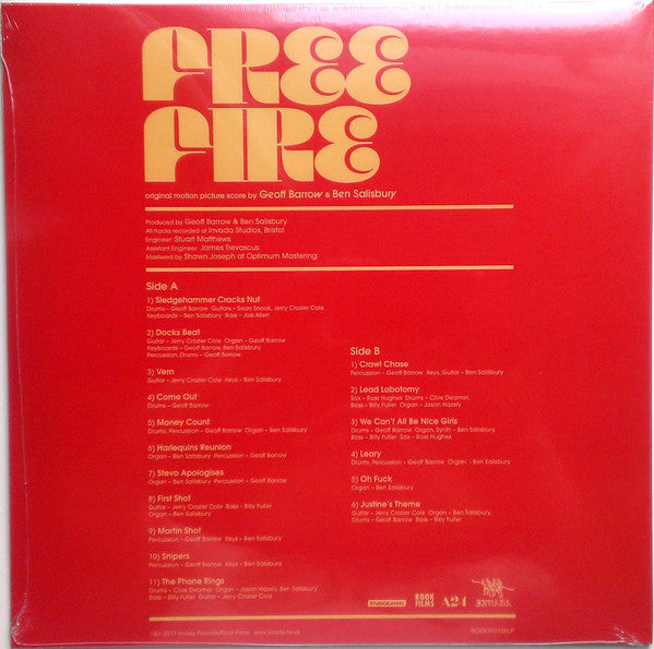 Geoff Barrow & Ben Salisbury : Free Fire (Original Motion Picture Score) (LP,Limited Edition)