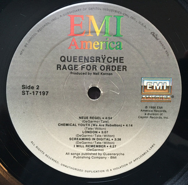 Queensrÿche : Rage For Order (LP,Album)